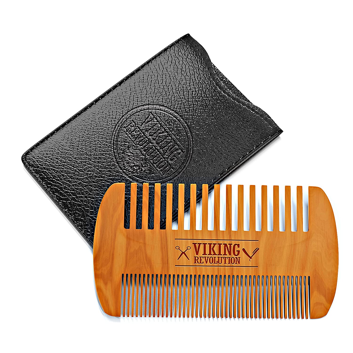 Wooden Beard Comb & Case